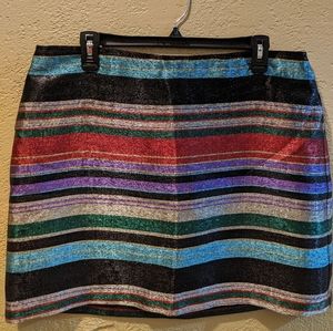 Trina Turk Rico Metallic Stripe Mini Skirt